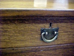 Detail original drawer pull.